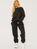 Jullie Oversized Plain Sweatshirt & Jogger Fleeced Co-ord In Black sold by Vivichi