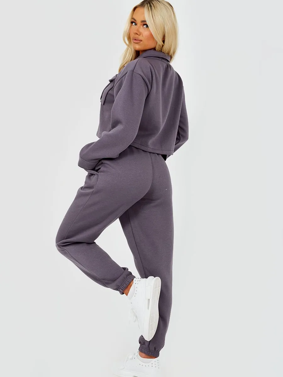 Marie Utility Button Top & Jogger Co-ord In Charcoal sold by Vivichi product image thumbnail 4