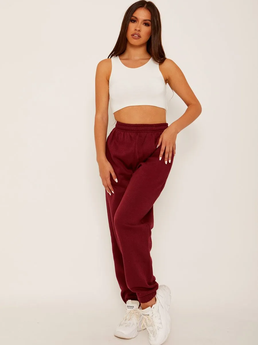 Barbara Oversized Fleece Joggers In Wine sold by Vivichi product image thumbnail 3