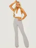 Camila Ribbed Flared Trousers In Grey sold by Vivichi