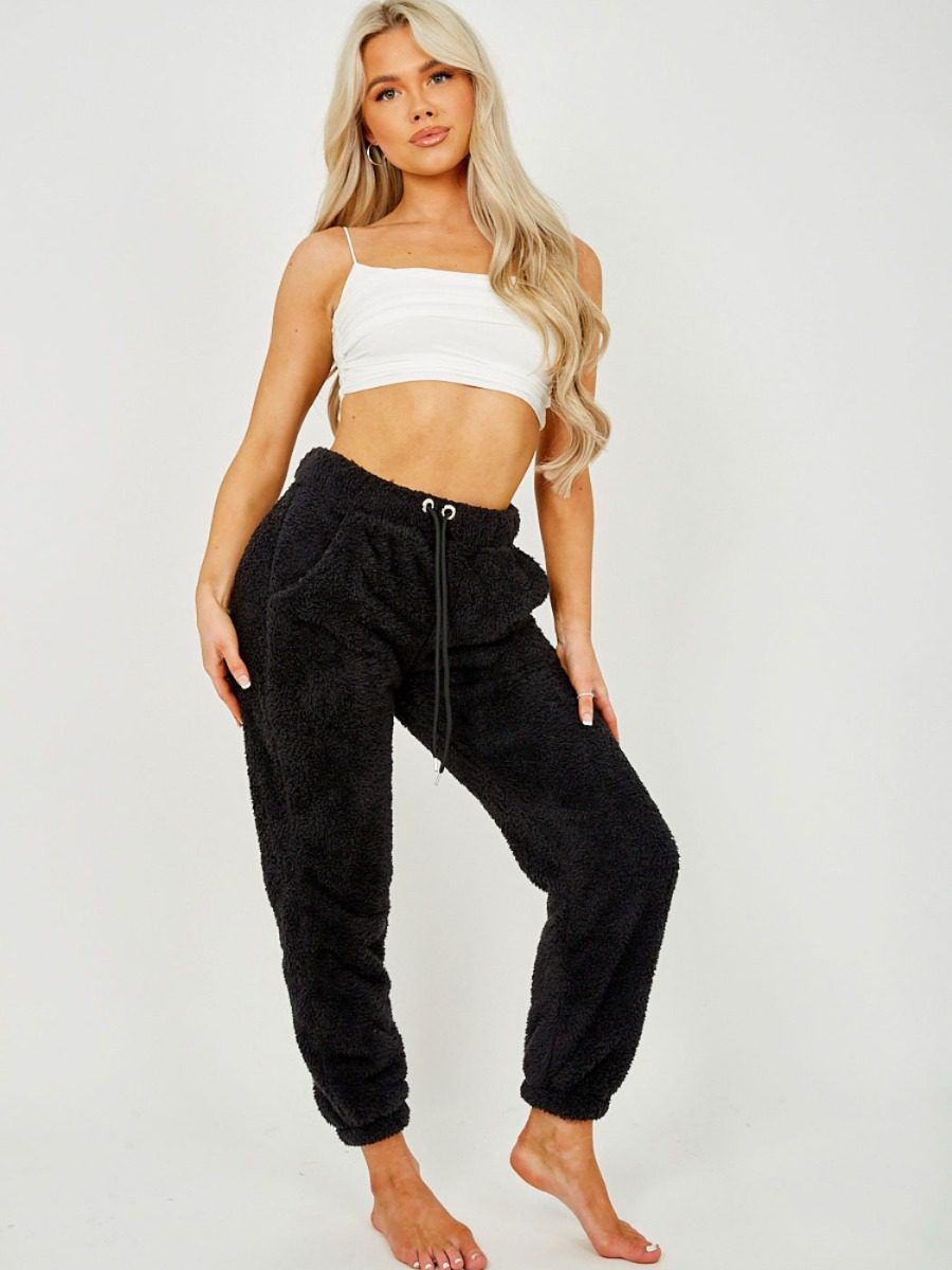 Grace Teddy Bear Borg Jogger In Black sold by Vivichi product image thumbnail 2