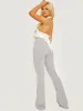 Camila Ribbed Flared Trousers In Grey sold by Vivichi