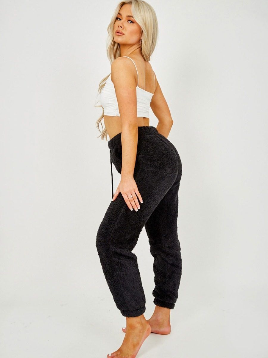 Grace Teddy Bear Borg Jogger In Black sold by Vivichi product image thumbnail 4
