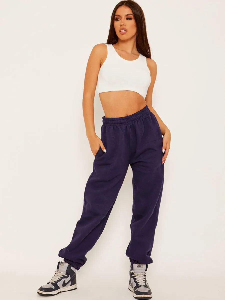 Barbara Oversized Fleeced Joggers In Navy sold by Vivichi product image thumbnail 3