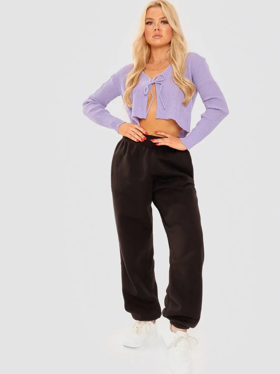 Anne Tie Front Knit Cardigan Top In Lilac sold by Vivichi product image thumbnail 4