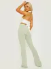 Camila Ribbed Flared Trousers In Green sold by Vivichi