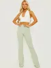 Camila Ribbed Flared Trousers In Green sold by Vivichi