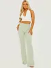 Camila Ribbed Flared Trousers In Green sold by Vivichi