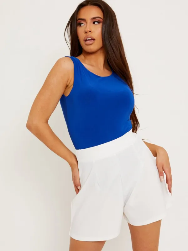 Nicolle Slinky Racer Back Sleeveless Bodysuit In Royal sold by Vivichi