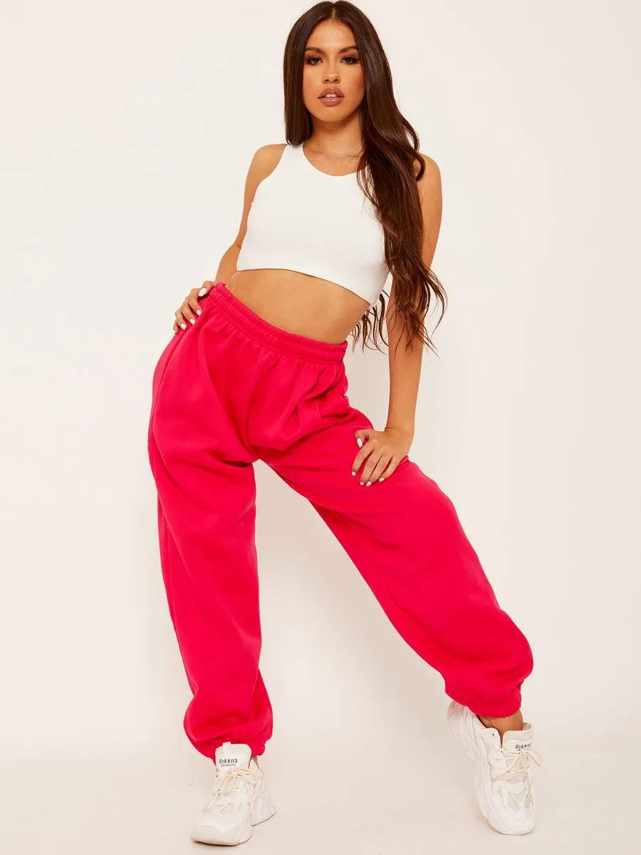Barbara Oversized Fleeced Joggers In Fuchsia sold by Vivichi product image thumbnail 4
