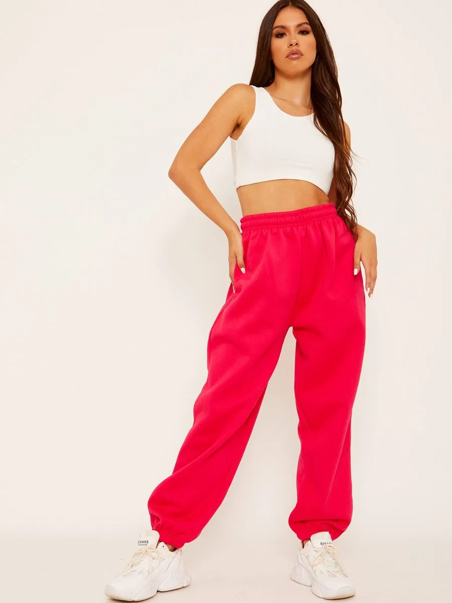 Barbara Oversized Fleeced Joggers In Fuchsia sold by Vivichi product image thumbnail 3