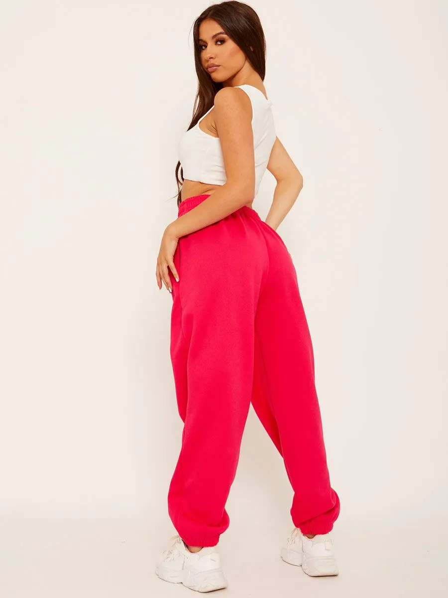 Barbara Oversized Fleeced Joggers In Fuchsia sold by Vivichi product image thumbnail 2