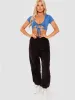 Jodie Self-Tie Cropped Top In Blue sold by Vivichi