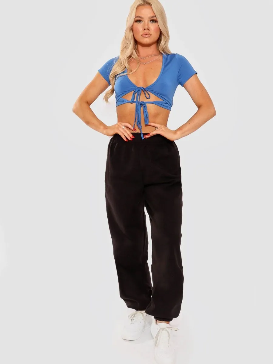 Jodie Self-Tie Cropped Top In Blue sold by Vivichi product image thumbnail 3