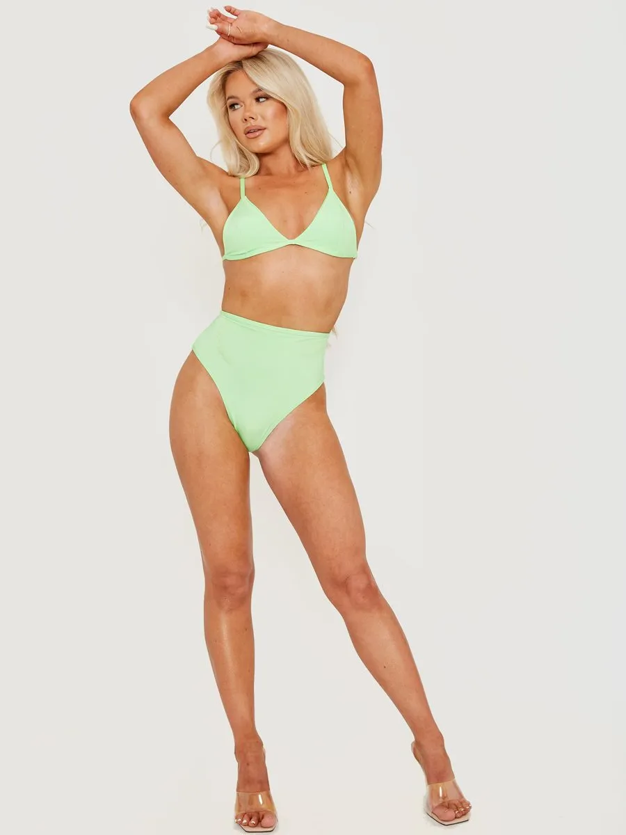 Loren Seam Detail High Waist Bikini Bottoms In Green sold by Vivichi product image thumbnail 3