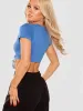 Jodie Self-Tie Cropped Top In Blue sold by Vivichi