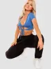 Jodie Self-Tie Cropped Top In Blue sold by Vivichi