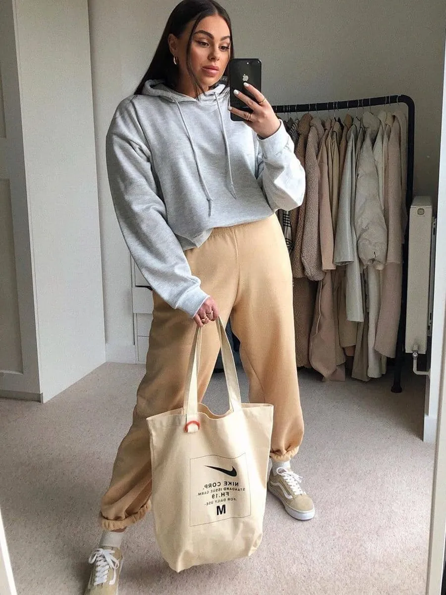 Barbara Oversized Fleeced Joggers In Stone sold by Vivichi product image thumbnail 4