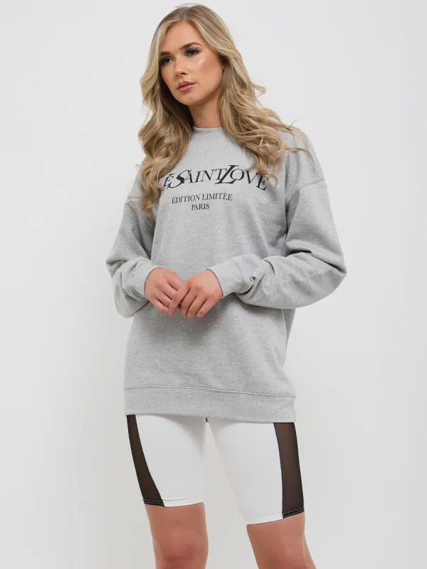 Gracie Ye Saint Love Sweatshirt Jumper In Grey sold by Vivichi