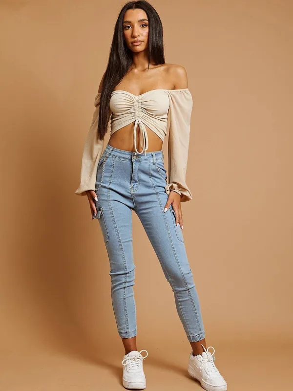 Kelly Combat Chain Cargo Jeans Trousers In Blue sold by Vivichi