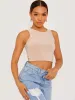 Dorian Slinky Cropped Vest Top In Stone sold by Vivichi