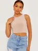 Dorian Slinky Cropped Vest Top In Stone sold by Vivichi