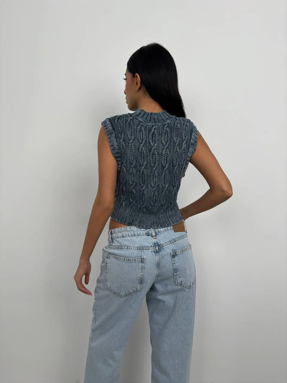 **PRE-ORDER** Pola Washed Knitted Sweater In Blue sold by Vivichi product image thumbnail 5
