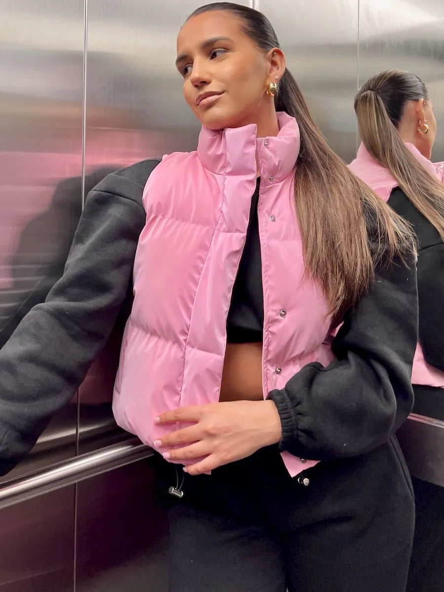 Gabi PU Flex Padded Gilet In Pink sold by Vivichi product image thumbnail 5