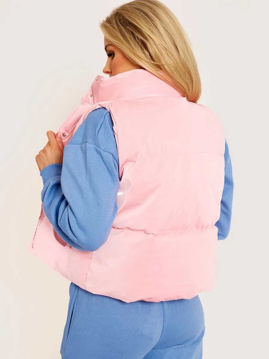Gabi PU Flex Padded Gilet In Pink sold by Vivichi product image thumbnail 3