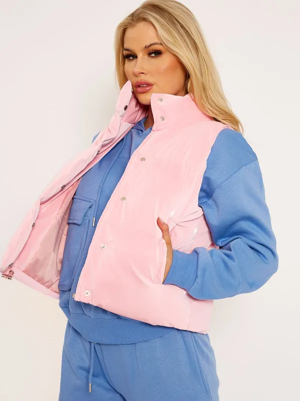 Gabi PU Flex Padded Gilet In Pink sold by Vivichi
