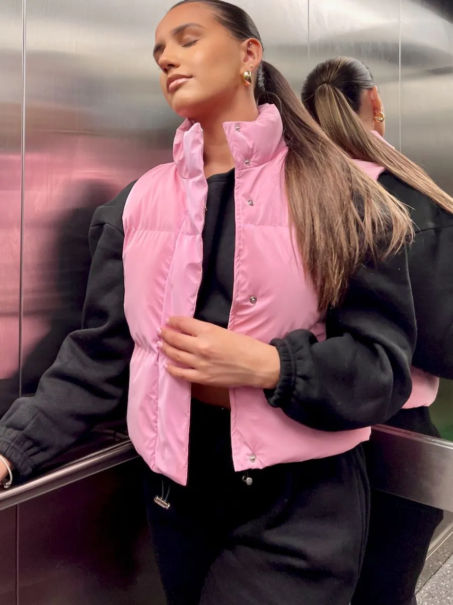 Gabi PU Flex Padded Gilet In Pink sold by Vivichi product image thumbnail 4