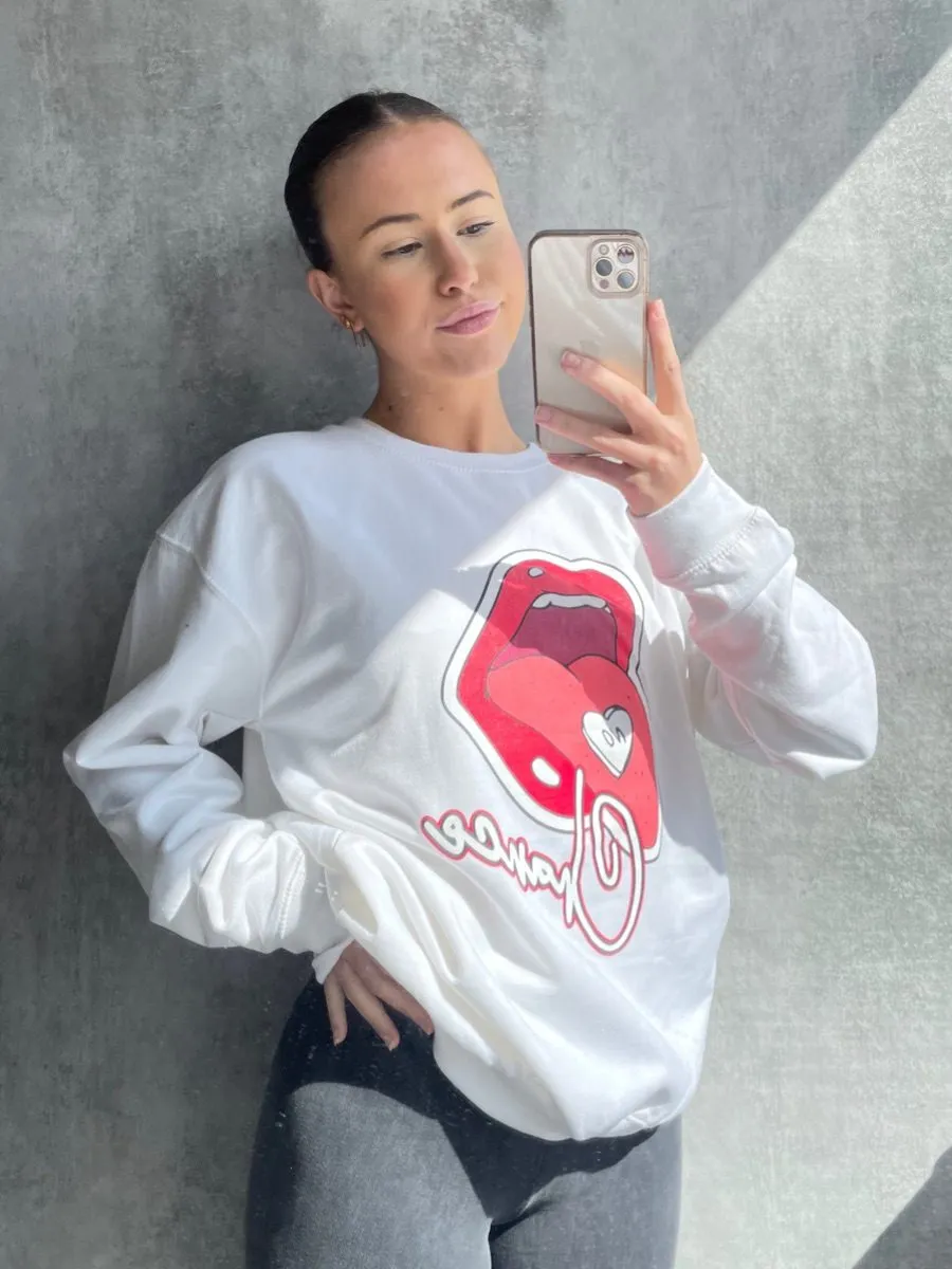 Emilly No Chance Graphic Sweatshirt Jumper In White sold by Vivichi