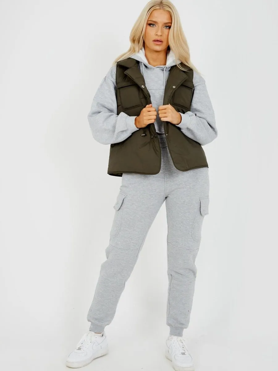 Erinn Padded Gilet Waistcoat In Olive sold by Vivichi product image thumbnail 2