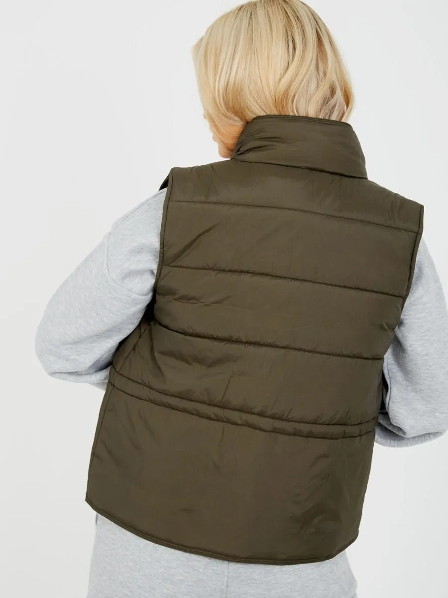 Erinn Padded Gilet Waistcoat In Olive sold by Vivichi product image thumbnail 3