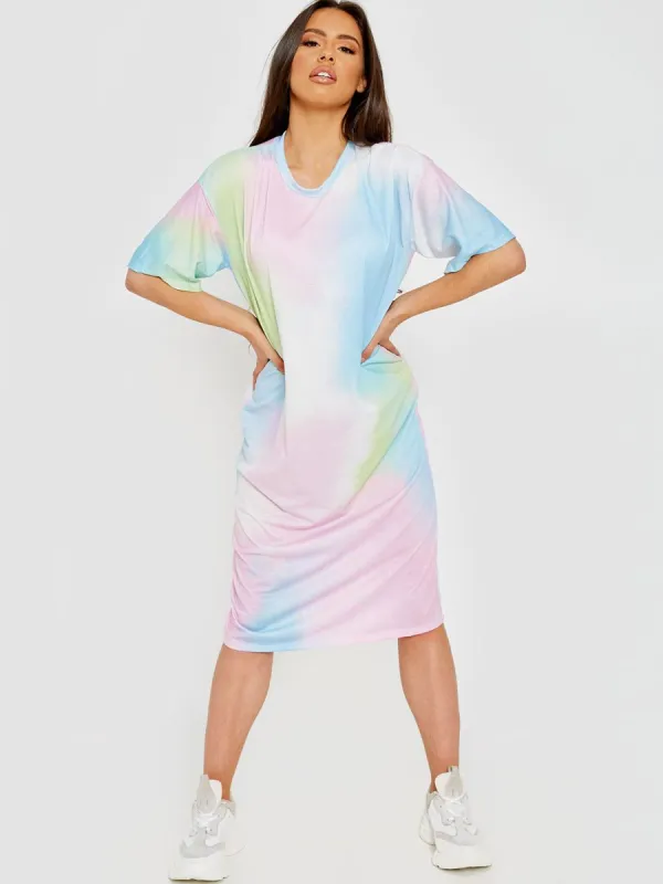 Paris Tie-Dye Midi Dress In Multi sold by Vivichi