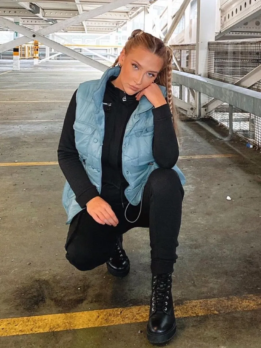 Erinn Padded Gilet Waistcoat In Grey sold by Vivichi product image thumbnail 4