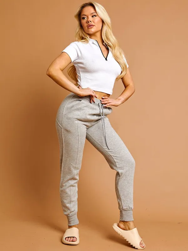 Rosana Seam-Detail Fleece Jogger In Grey sold by Vivichi