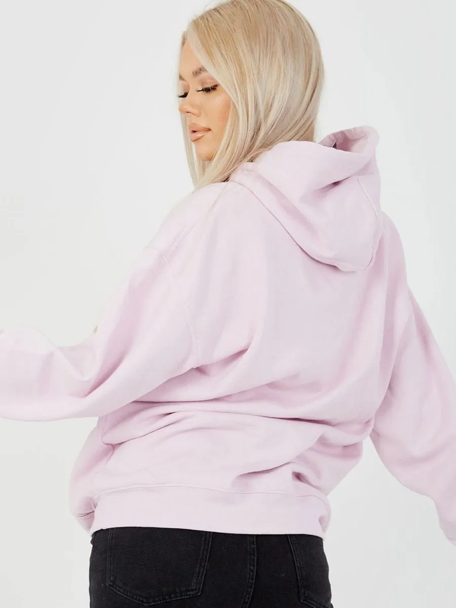 Rose Butterfly Graphic Print Fleeced Hoodie In Pink sold by Vivichi product image thumbnail 5