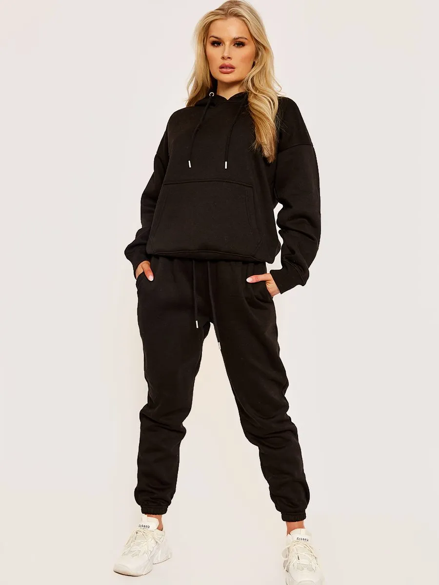 Haley Oversized Hoodie & Jogger Fleeced Co-ord In Black sold by Vivichi