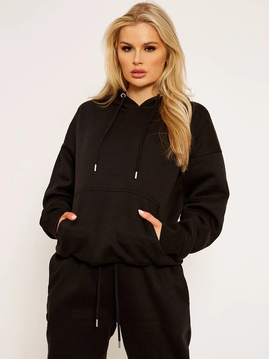 Haley Oversized Hoodie & Jogger Fleeced Co-ord In Black sold by Vivichi product image thumbnail 3
