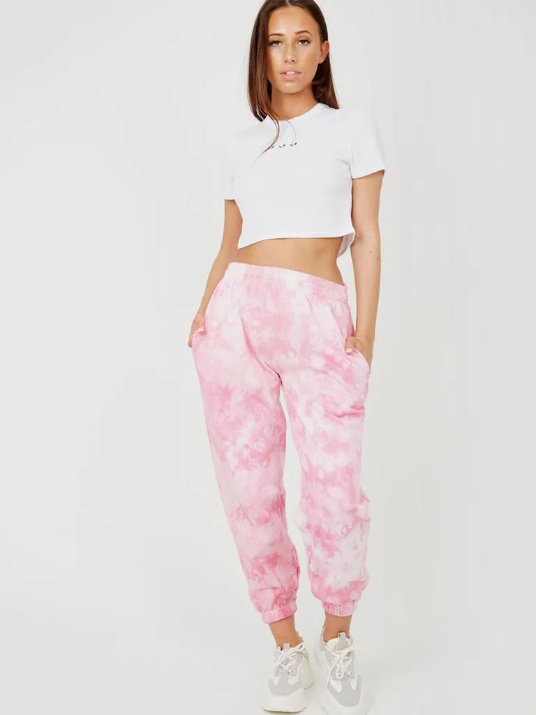 Barbara Tie-Dye Oversized Fleece Joggers In Pink sold by Vivichi product image thumbnail 2