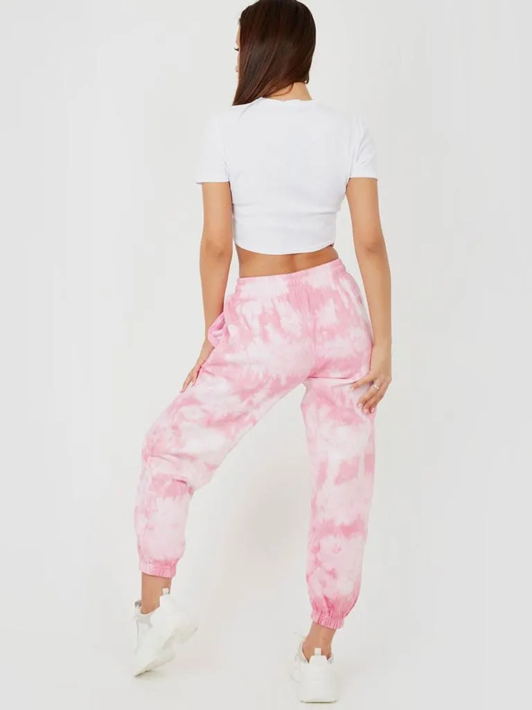 Barbara Tie-Dye Oversized Fleece Joggers In Pink sold by Vivichi product image thumbnail 4