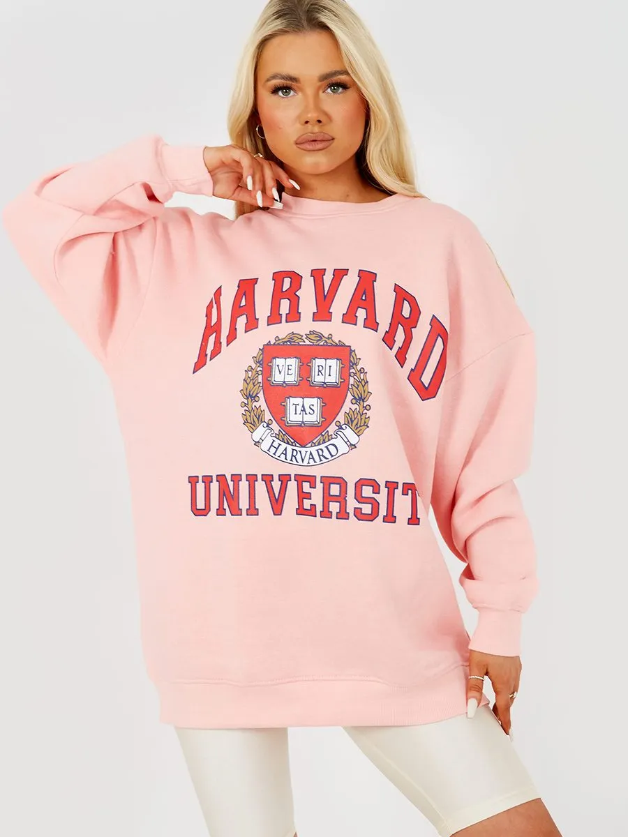 Jane HARVARD Graphic Sweatshirt Jumper In Pink sold by Vivichi product image thumbnail 4
