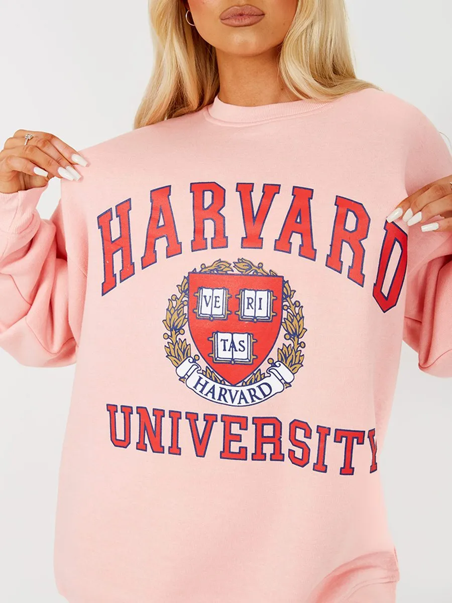 Jane HARVARD Graphic Sweatshirt Jumper In Pink sold by Vivichi product image thumbnail 2