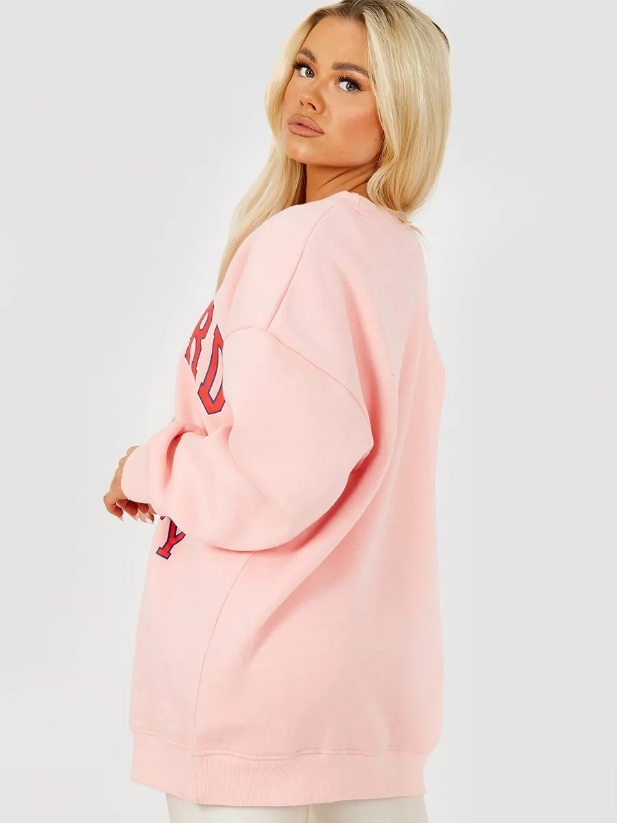Jane HARVARD Graphic Sweatshirt Jumper In Pink sold by Vivichi product image thumbnail 3