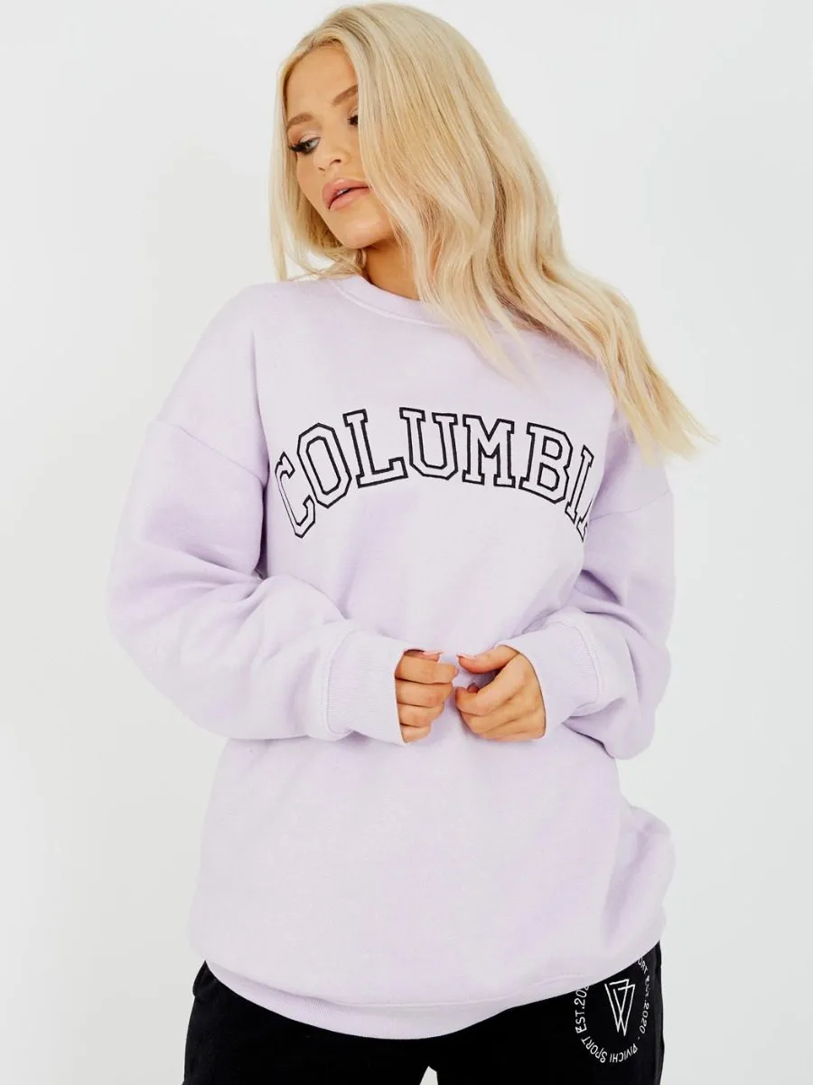 Heather COLUMBIA Embroidered Sweatshirt Jumper In Lilac sold by Vivichi product image thumbnail 3