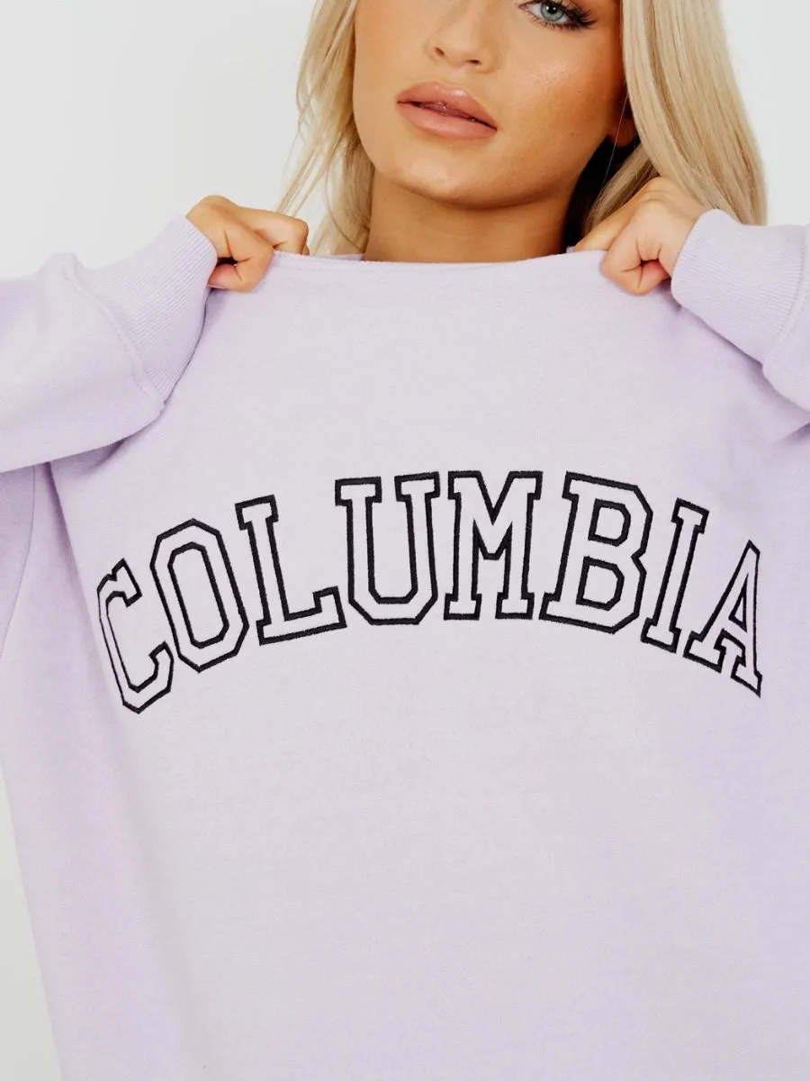 Heather COLUMBIA Embroidered Sweatshirt Jumper In Lilac sold by Vivichi product image thumbnail 4
