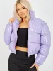 Emilia PVC Leather Cropped Puffer Jacket In Lilac sold by Vivichi