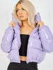 Emilia PVC Leather Cropped Puffer Jacket In Lilac sold by Vivichi