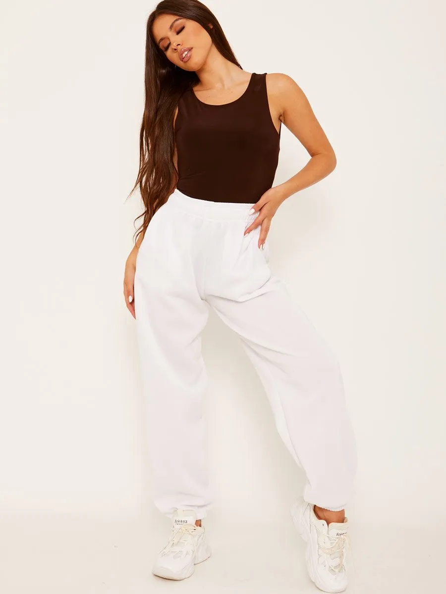 Barbara Oversized Fleeced Joggers In White sold by Vivichi product image thumbnail 4